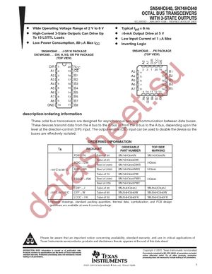 SN74HC640PWRG4 datasheet  